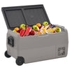 Vidaxl Cool Box mit Rädern und 60 l Polypropen schwarz und grau