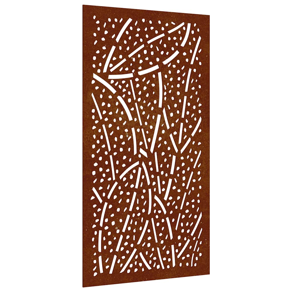 Vidaxl Wanddekoration Gartenblatt Design 105x55 cm Cortenstaal