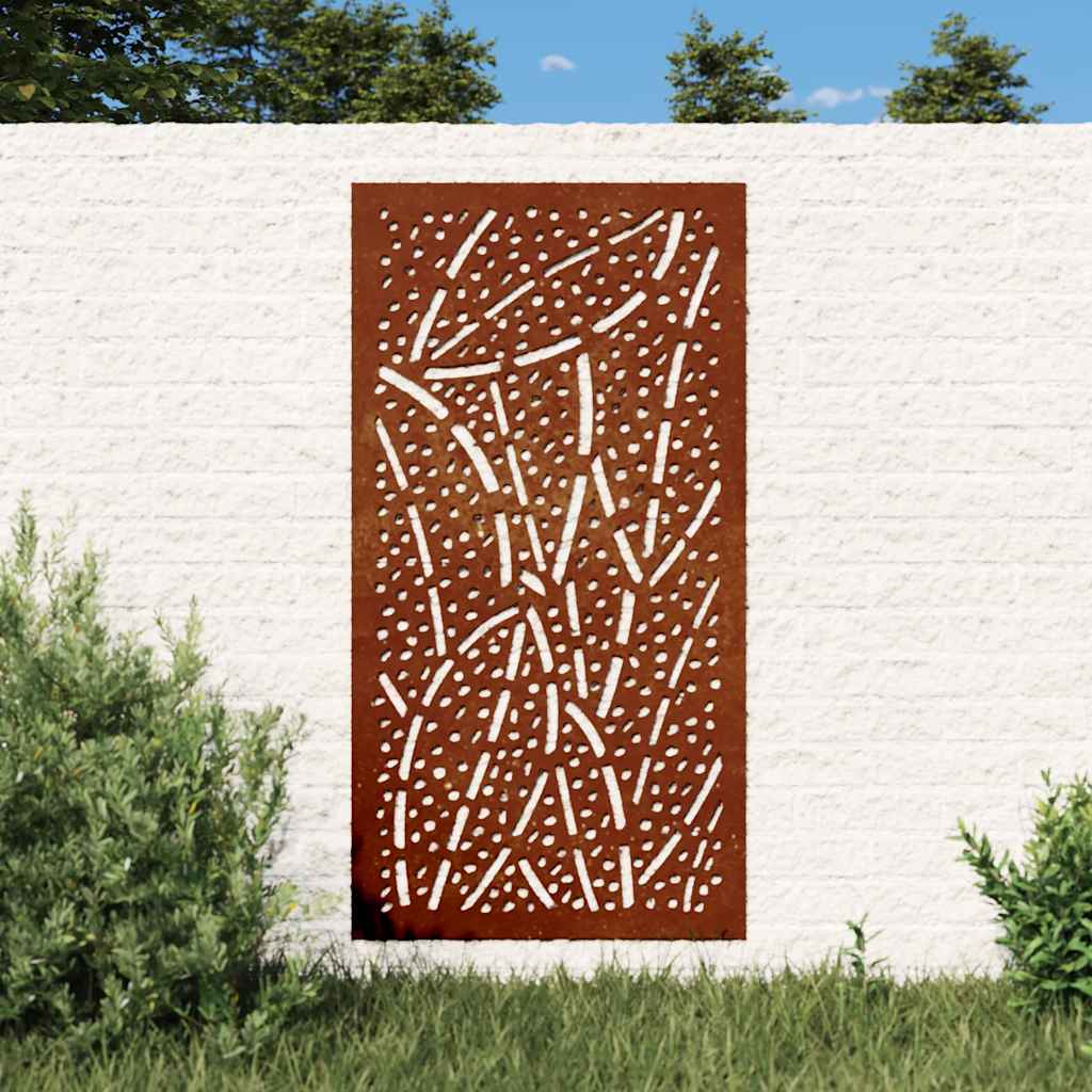 Vidaxl Wanddekoration Gartenblatt Design 105x55 cm Cortenstaal