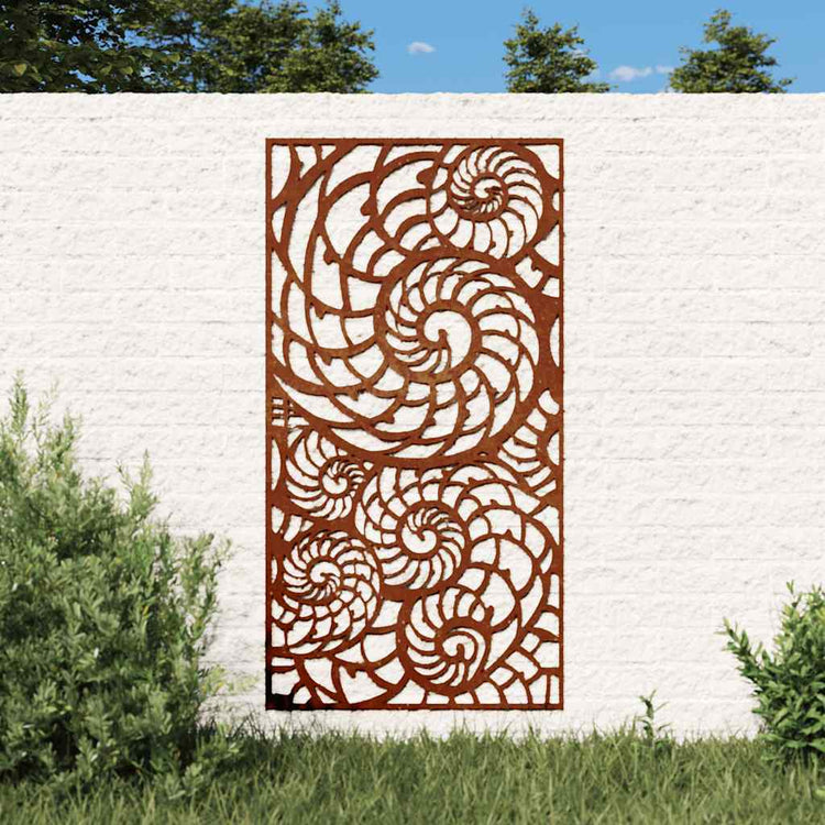 Vidaxl Wanddekoration Gartenschale Design 105x55 cm Corten Stahl