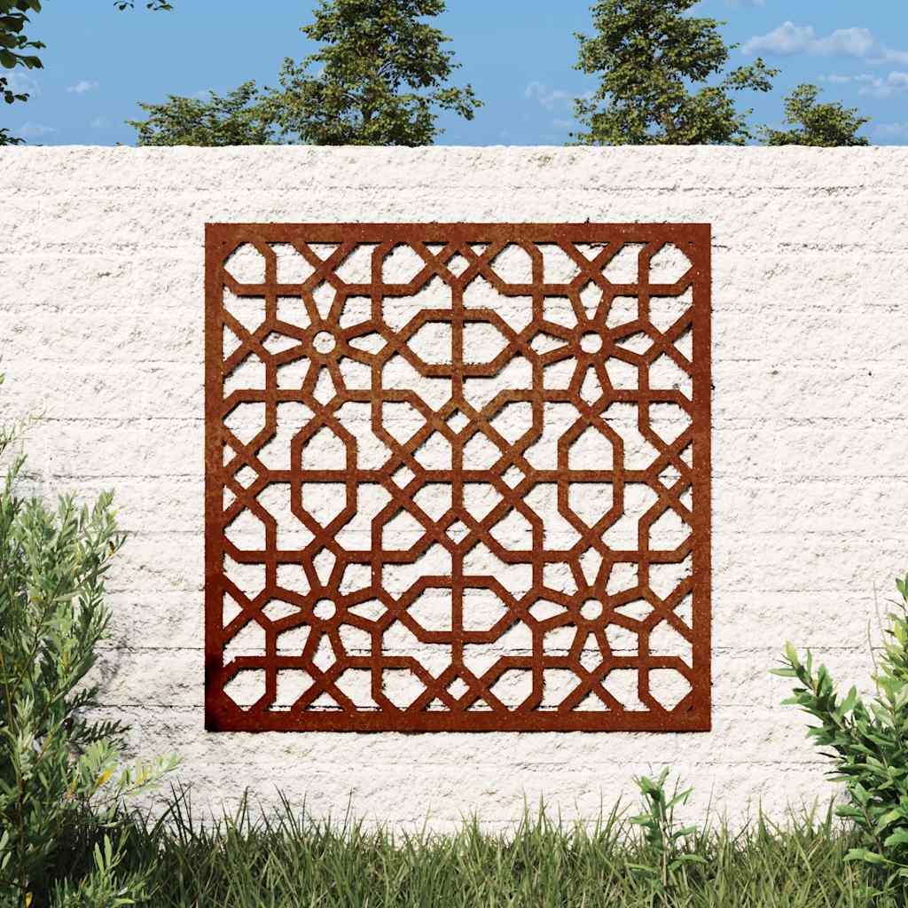 Vidaxl Wanddekoration Garten Moors Design 55x55 cm Cortenstaal