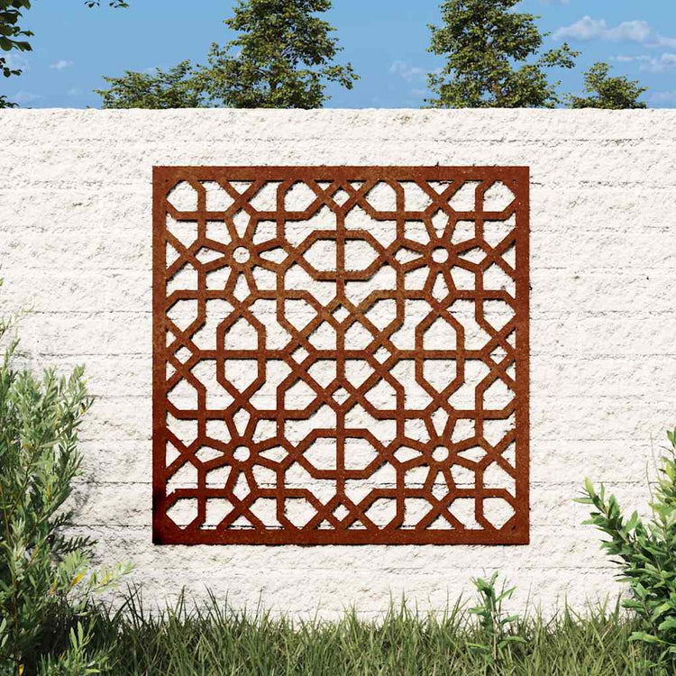 Vidaxl Wanddekoration Garten Moors Design 55x55 cm Cortenstaal