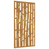 Vidaxl Wanddekoration Garten Bambus Design 105x55 cm Cortenstaal