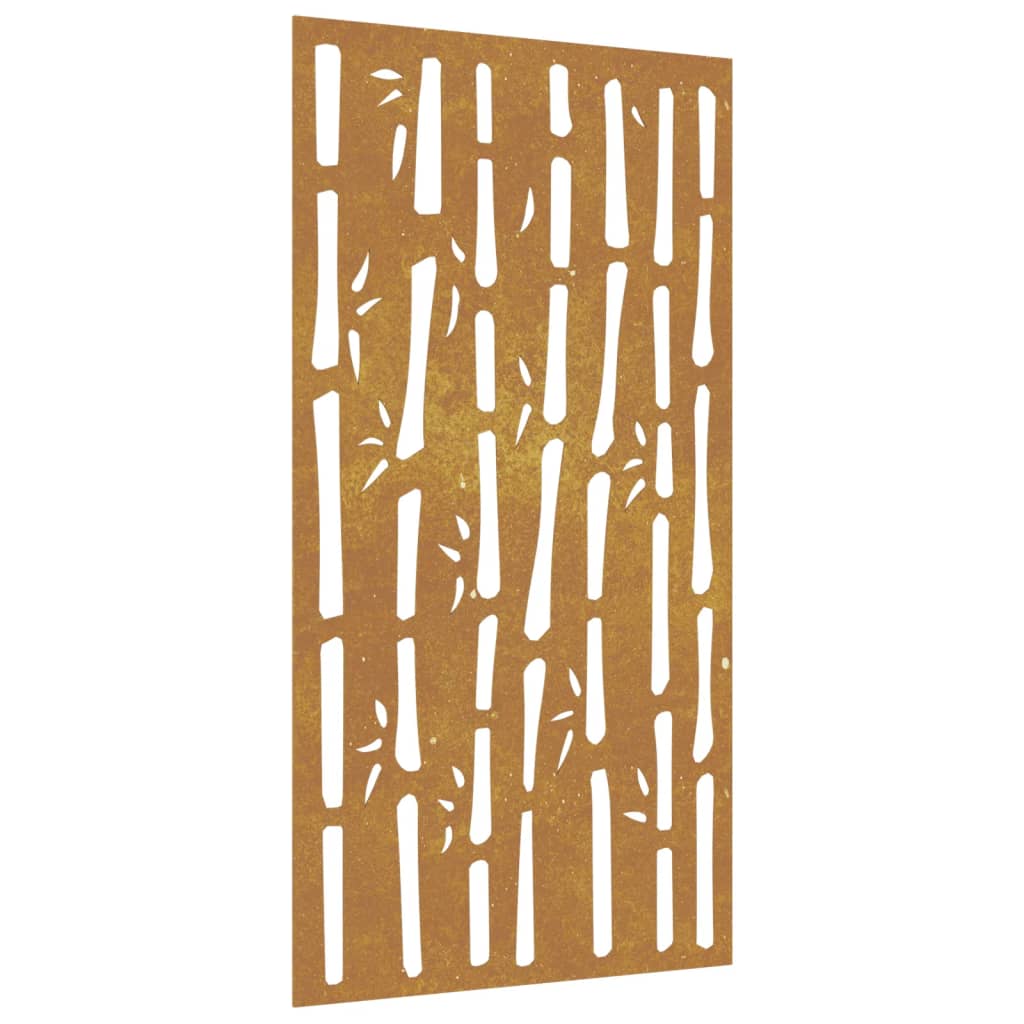 Vidaxl Wanddekoration Garten Bambus Design 105x55 cm Cortenstaal