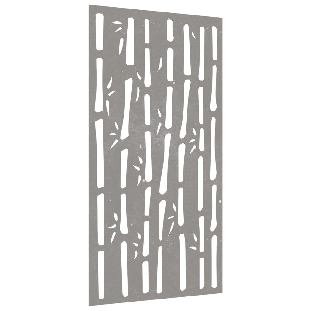 Vidaxl Wanddekoration Garten Bambus Design 105x55 cm Cortenstaal