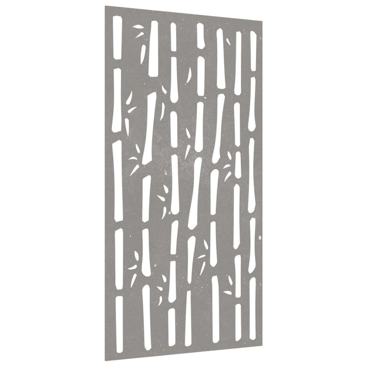 Vidaxl Wanddekoration Garten Bambus Design 105x55 cm Cortenstaal