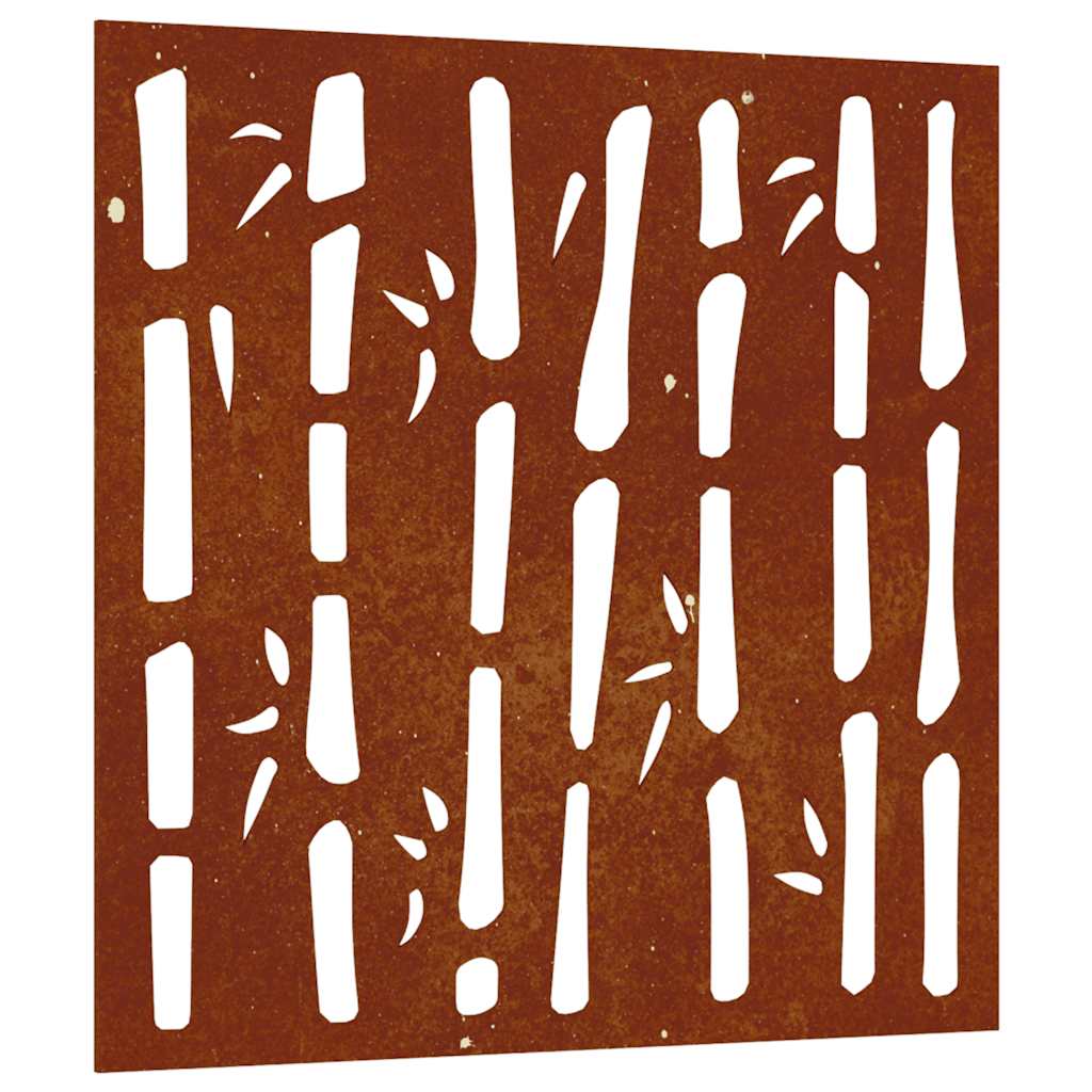 Vidaxl Wanddekoration Garten Bambus Design 55x55 cm Cortenstaal