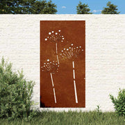 Vidaxl Wanddekoration Gartenblume Design 105x55 cm Cortenstaal - afbeelding 1