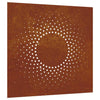 Vidaxl Wanddekoration Garten Sonne Sport 55x55 cm Cortenstaal
