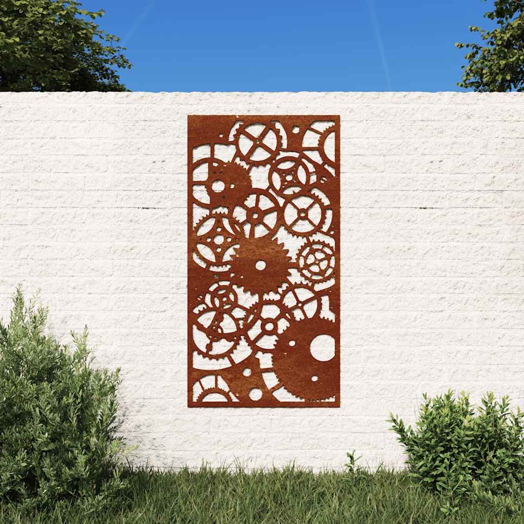 Vidaxl Wanddekoration Gartengetriebe 105x55 cm Corten Stahl