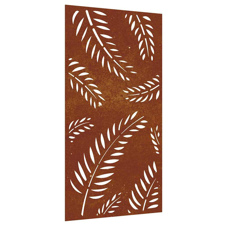 Vidaxl Wanddekoration Gartenblatt Design 105x55 cm Cortenstaal