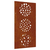 Vidaxl Wanddekoration Gartenblatt Design 105x55 cm Cortenstaal