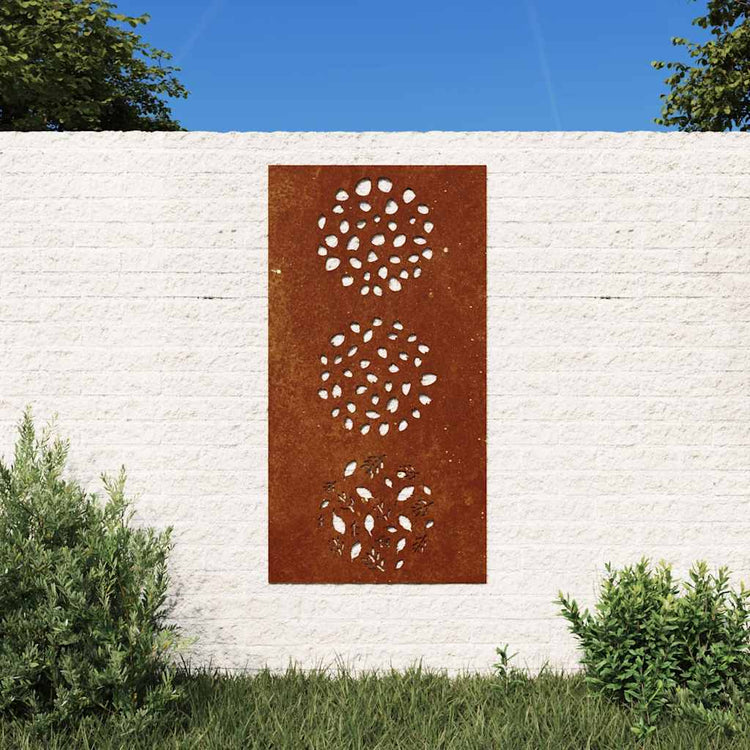 Vidaxl Wanddekoration Gartenblatt Design 105x55 cm Cortenstaal