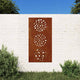 Vidaxl Wanddekoration Gartenblatt Design 105x55 cm Cortenstaal
