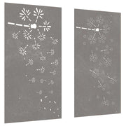Vidaxxl Wanddekoration Garten 2 Stück Blumenmuster 105x55 cm Cortenstahl - afbeelding 3