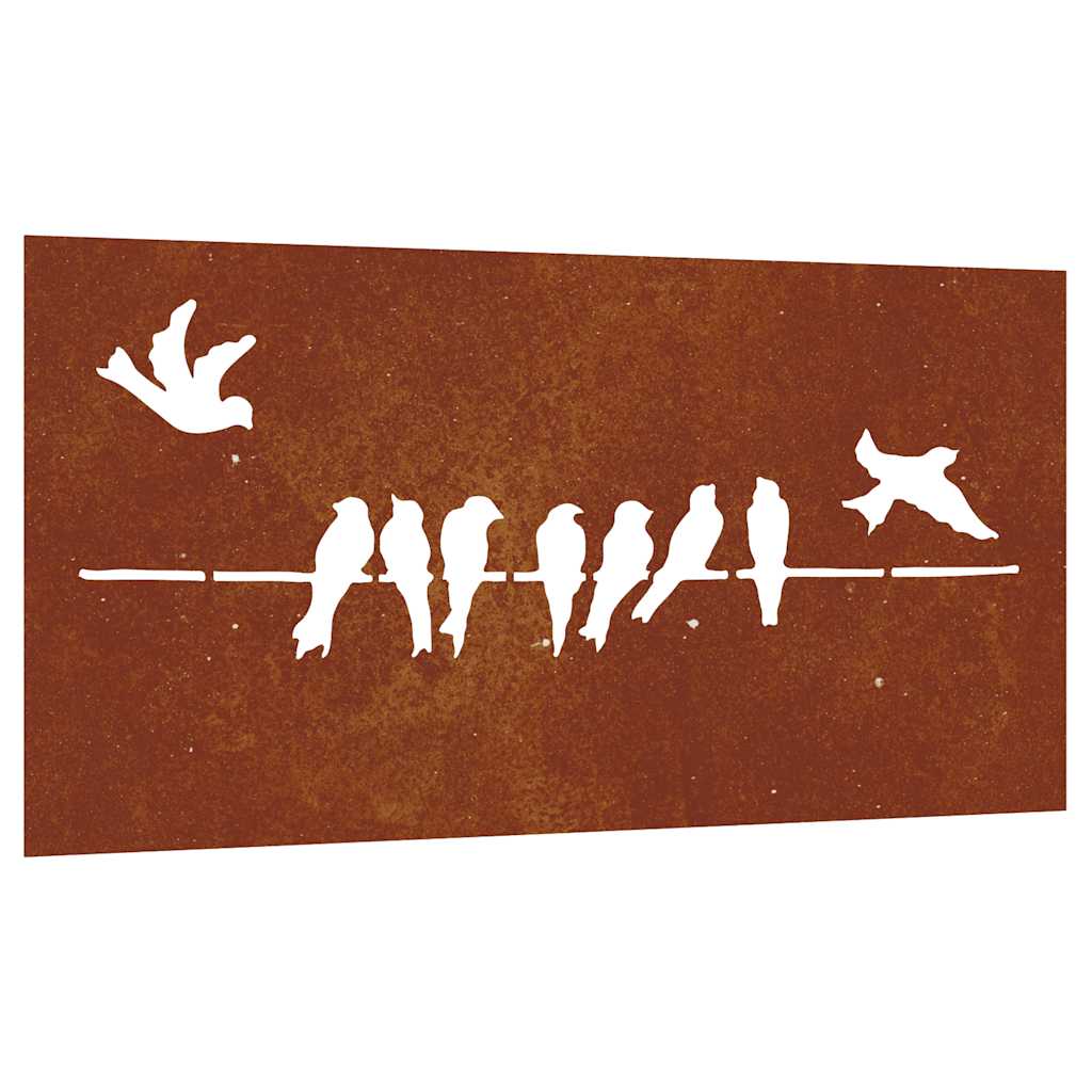 VidaXL Wanddekoration Gartenvogeldesign 105x55 cm Cortenstahl