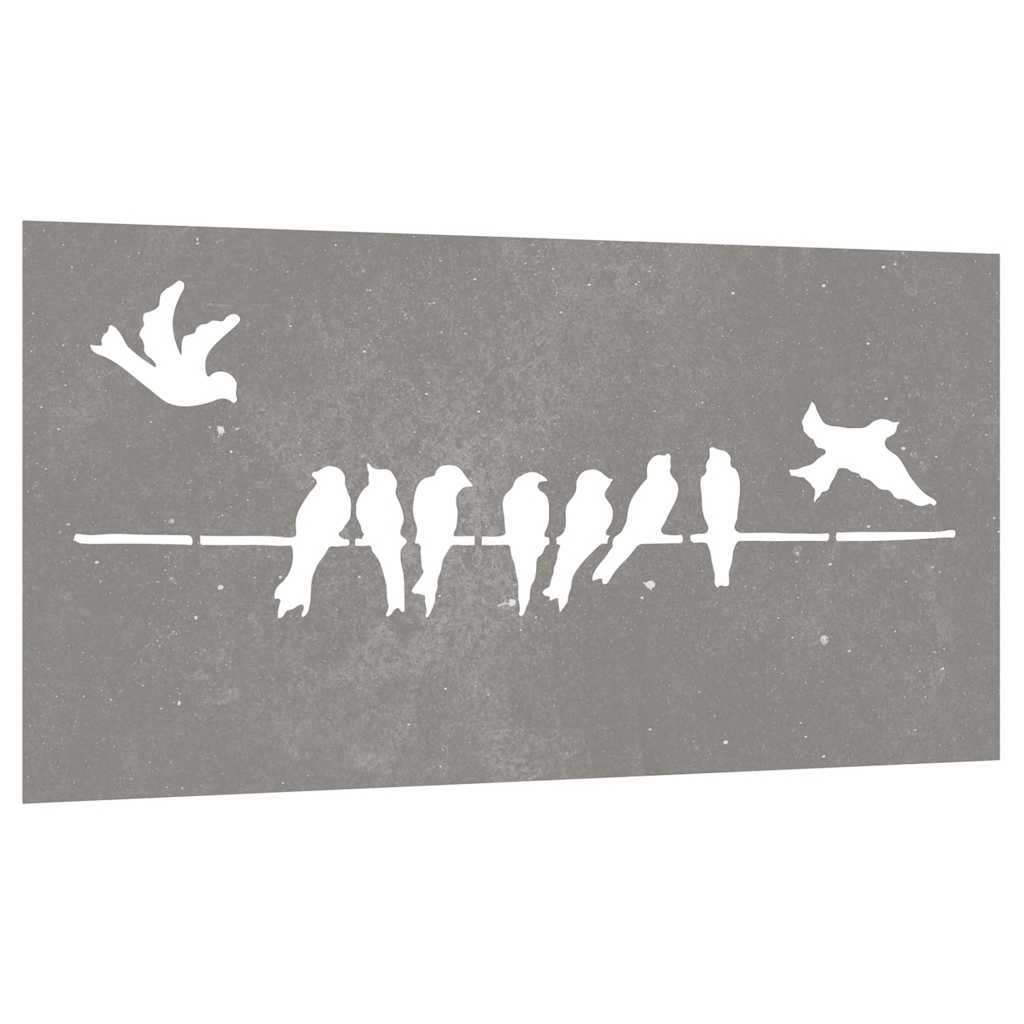 VidaXL Wanddekoration Gartenvogeldesign 105x55 cm Cortenstahl