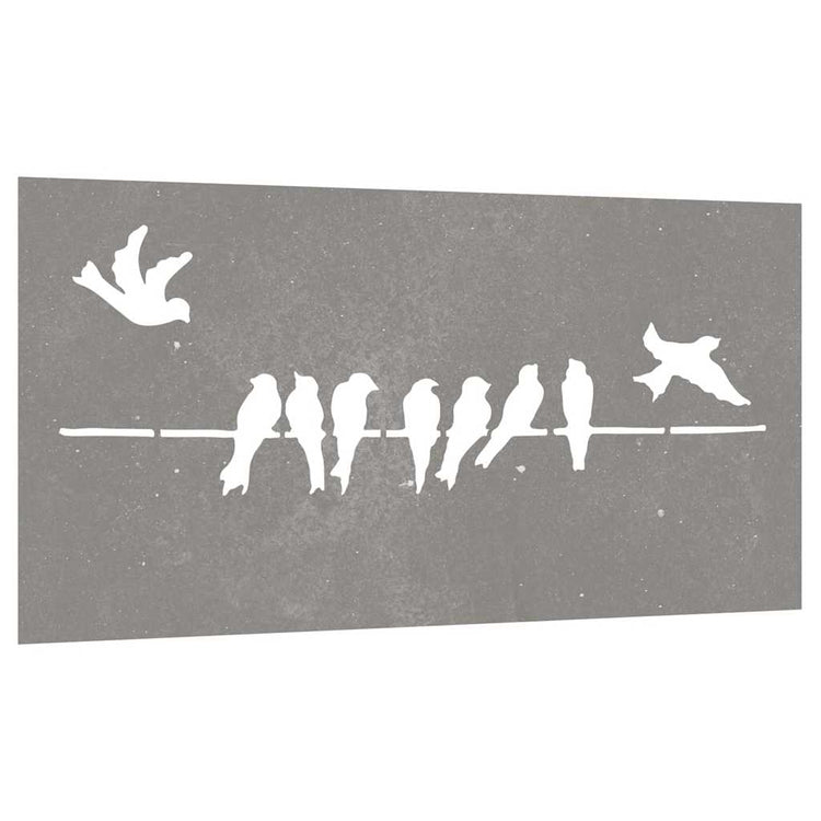 VidaXL Wanddekoration Gartenvogeldesign 105x55 cm Cortenstahl