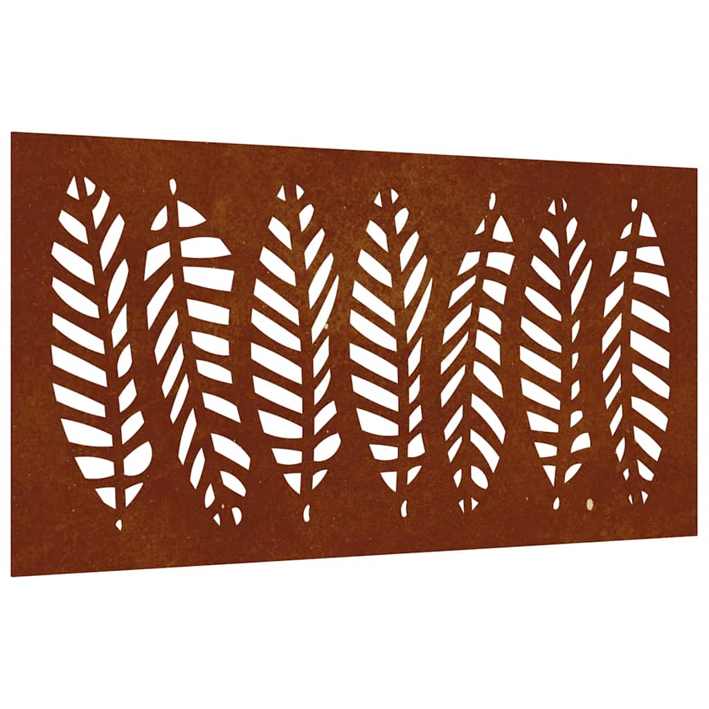 Vidaxl Wanddekoration Gartenblatt Design 105x55 cm Cortenstaal