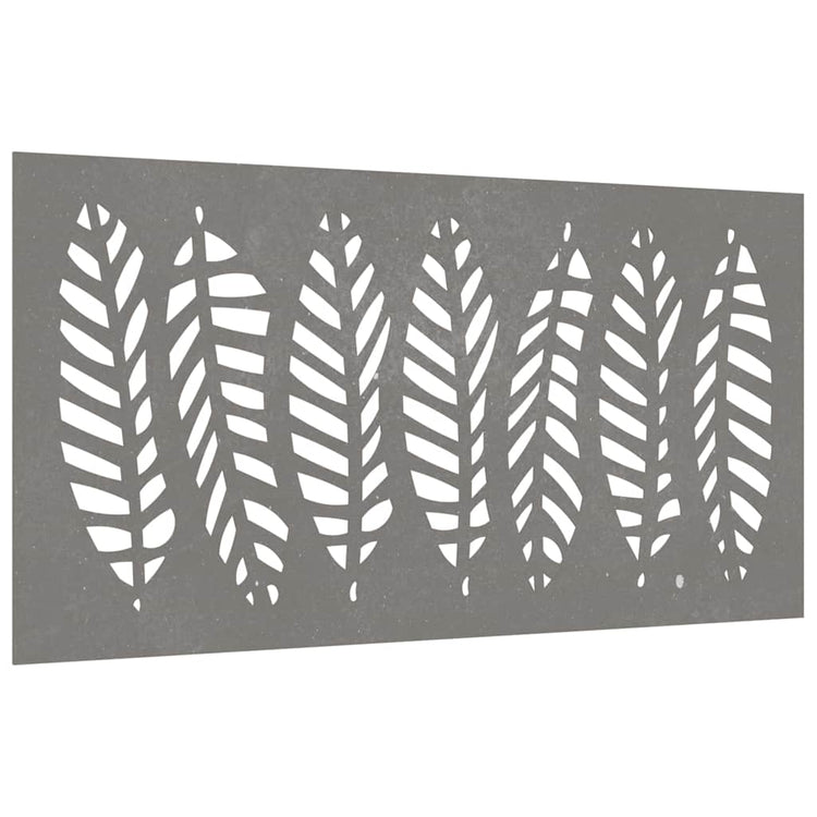 Vidaxl Wanddekoration Gartenblatt Design 105x55 cm Cortenstaal