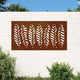 Vidaxl Wanddekoration Gartenblatt Design 105x55 cm Cortenstaal