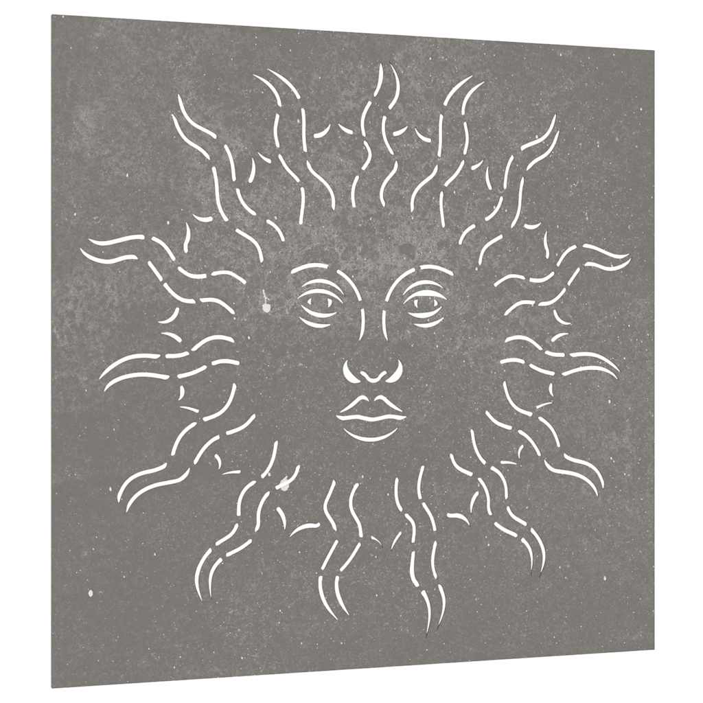 Vidaxl Wanddekoration Garten Sonne Sport 55x55 cm Cortenstaal