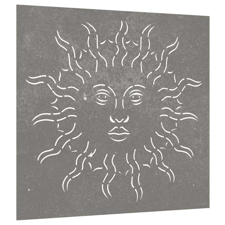 Vidaxl Wanddekoration Garten Sonne Sport 55x55 cm Cortenstaal