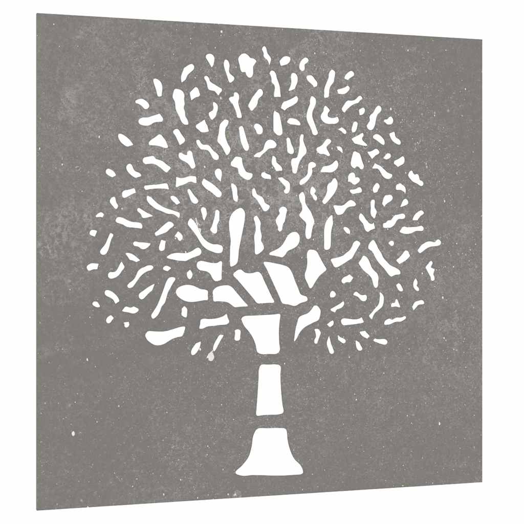 Vidaxl Wanddekoration Gartenbaum Design 55x55 cm Cortenstaal