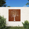Vidaxl Wanddekoration Gartenbaum Design 55x55 cm Cortenstaal