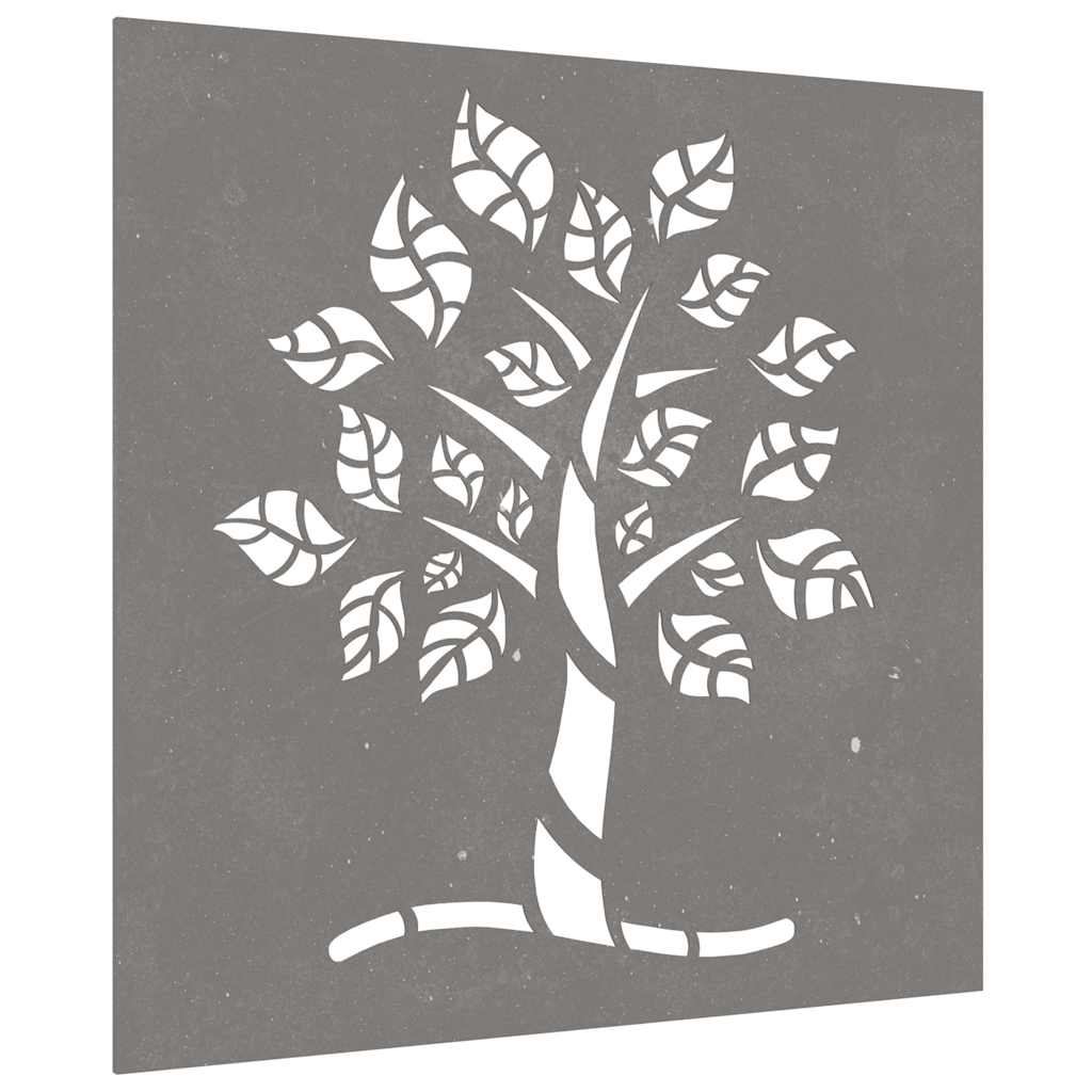 Vidaxl Wanddekoration Gartenbaum Design 55x55 cm Cortenstaal