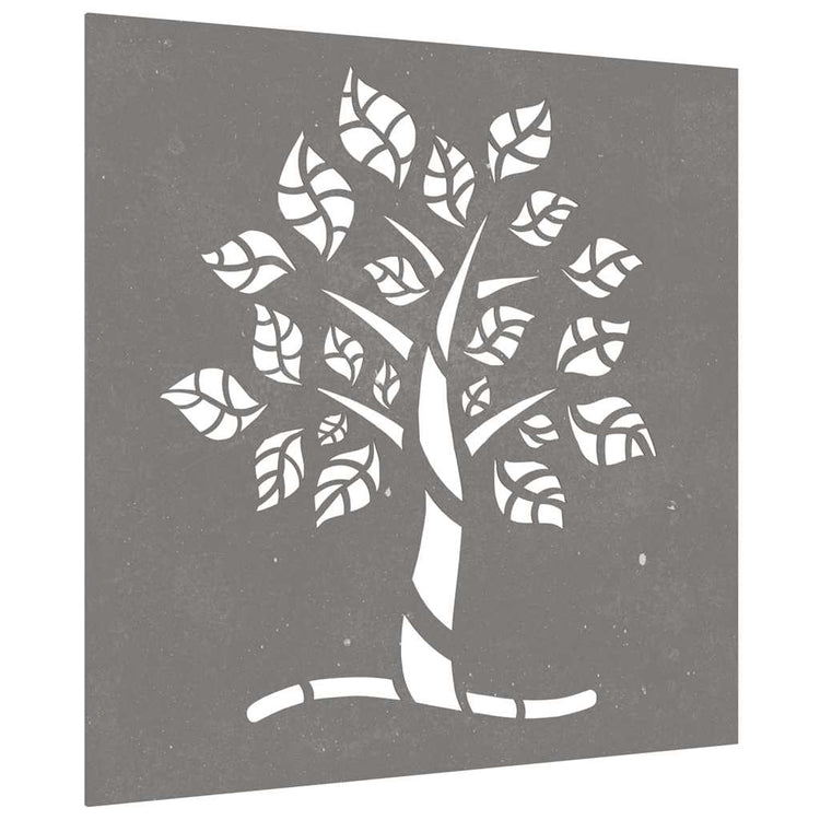 Vidaxl Wanddekoration Gartenbaum Design 55x55 cm Cortenstaal