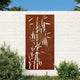 Vidaxxl Wanddekoration Garten Bambus Design 105x55 cm Cortenstahl