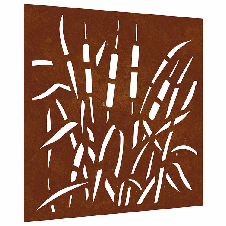 Vidaxl Wanddekoration Gartengras Design 55x55 cm Cortenstaal