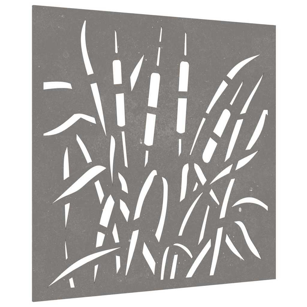 Vidaxl Wanddekoration Gartengras Design 55x55 cm Cortenstaal