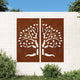 Vidaxl Wanddekoration Garten 2 ST Baum Design 105x55 cm Cortenstaal