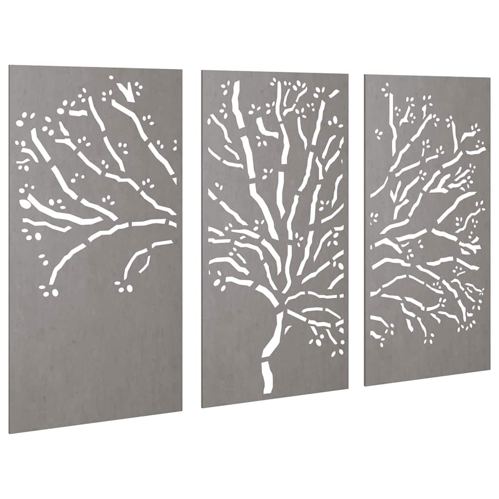 Vidaxx 3-teiliges Gartendekorationsset Baumdesign 105x55 cm Cortenstahl