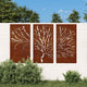 Vidaxx 3-teiliges Gartendekorationsset Baumdesign 105x55 cm Cortenstahl