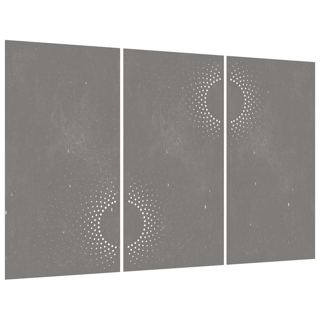Vidaxl Wanddekoration Garten 3 St. Sonne Design 105x55 cm Cortenstaal