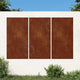 Vidaxl Wanddekoration Garten 3 St. Sonne Design 105x55 cm Cortenstaal