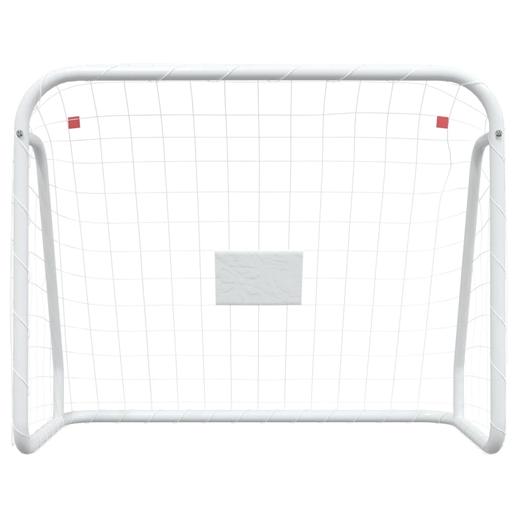 VIDAXL -Fußballtor mit Netto 125x96x60 cm Stahl und Polyesterweiß