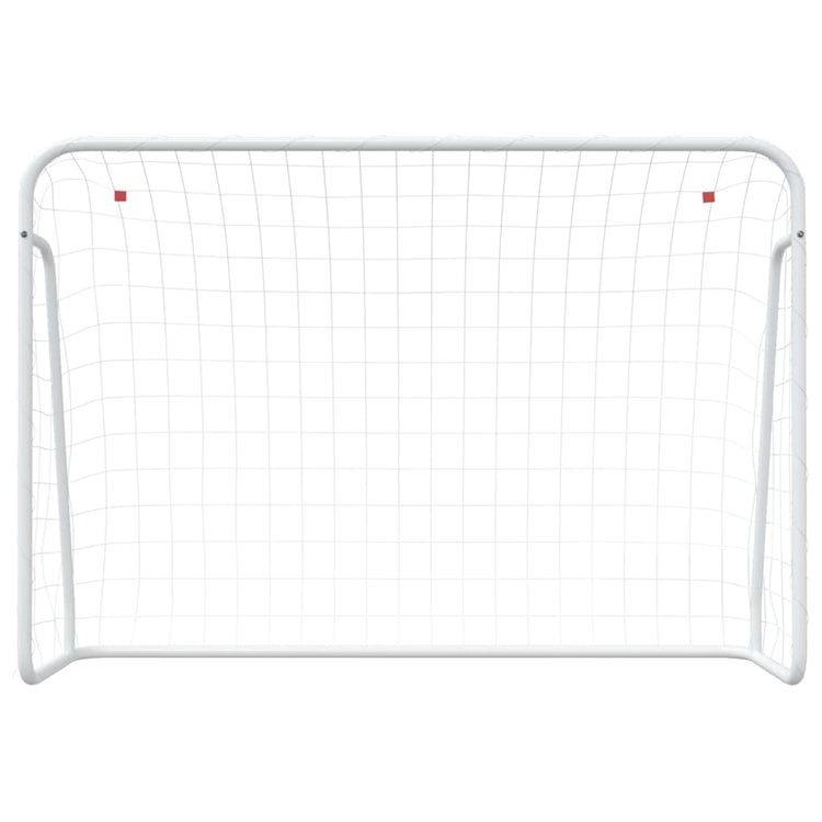 Vidaxl -Fußballtor mit Netto 214x75x152 cm Stahl und Polyester weiß