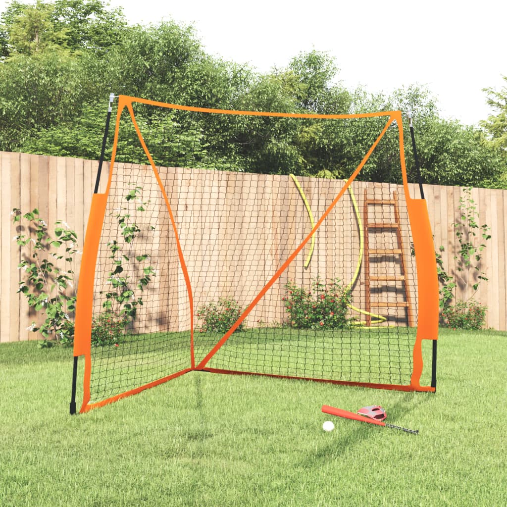Vidaxl Baseball -Netz tragbar 183x182x183cm Stahl Polyester Orange Schwarz
