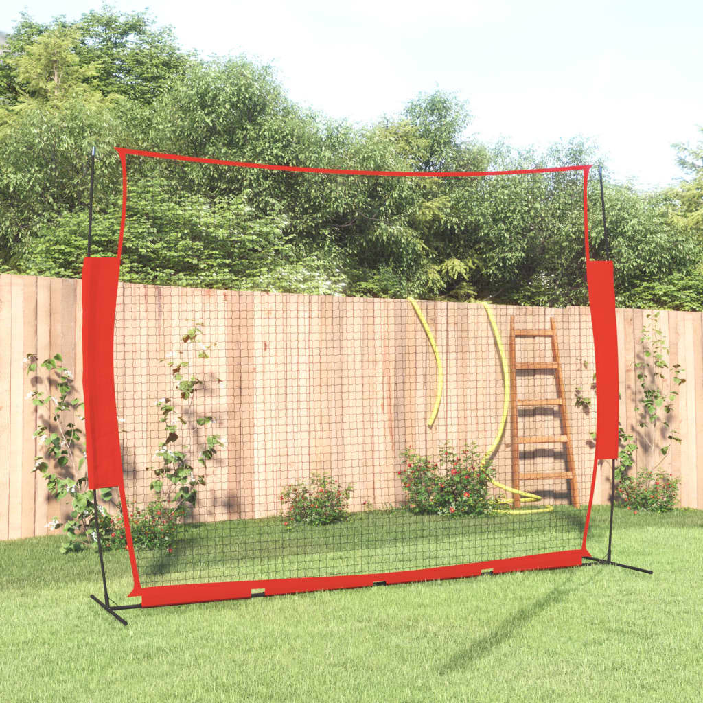 Vidaxl Baseball -Netz tragbar 369x107x271 cm Stahl Polyester rot schwarz