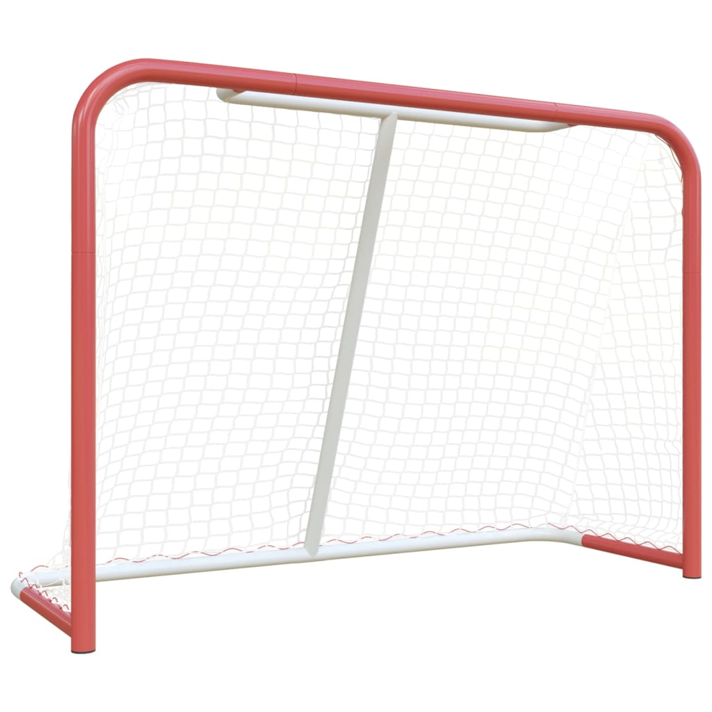 Vidaxl Hockey -Ziel mit Netto 153x60x118 cm Stahl und Polyesterrot und Weiß