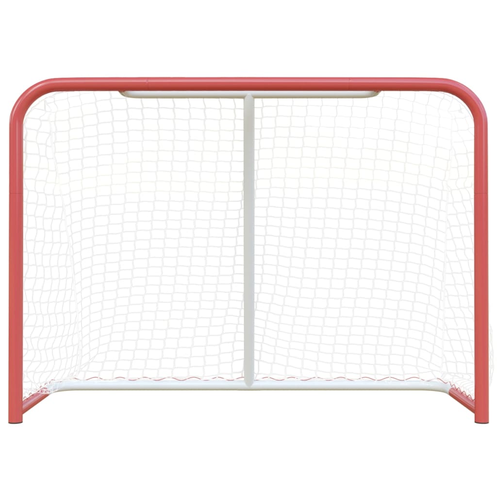 Vidaxl Hockey -Ziel mit Netto 153x60x118 cm Stahl und Polyesterrot und Weiß