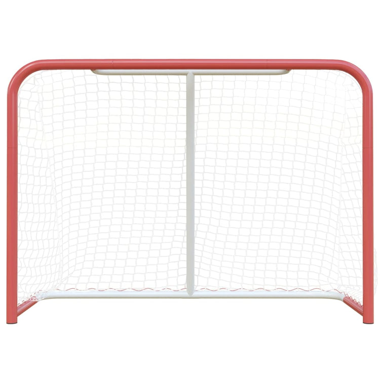 Vidaxl Hockey -Ziel mit Netto 153x60x118 cm Stahl und Polyesterrot und Weiß