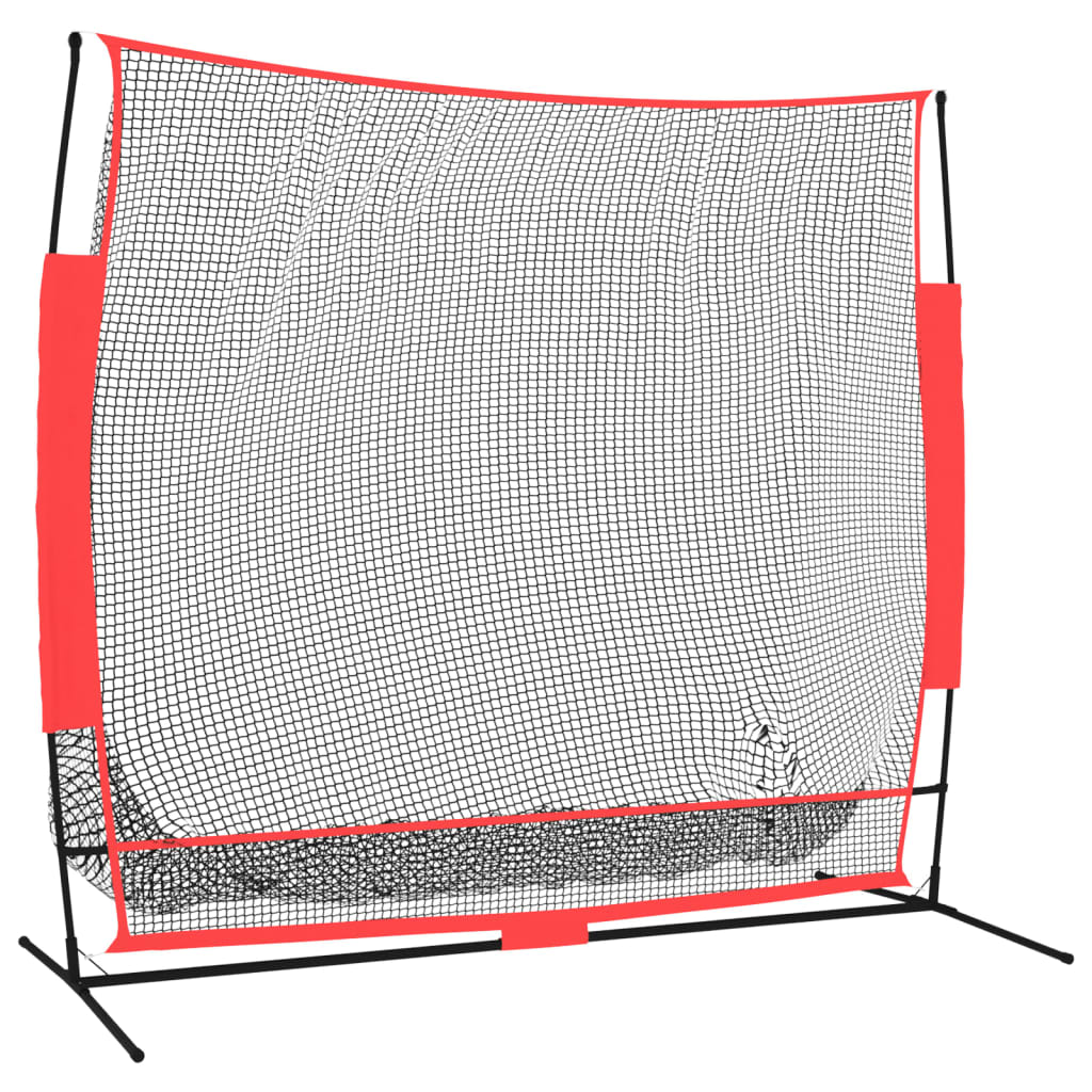 Vidaxl Baseball Net tragbar 215x107x216 cm Polyester schwarz und rot