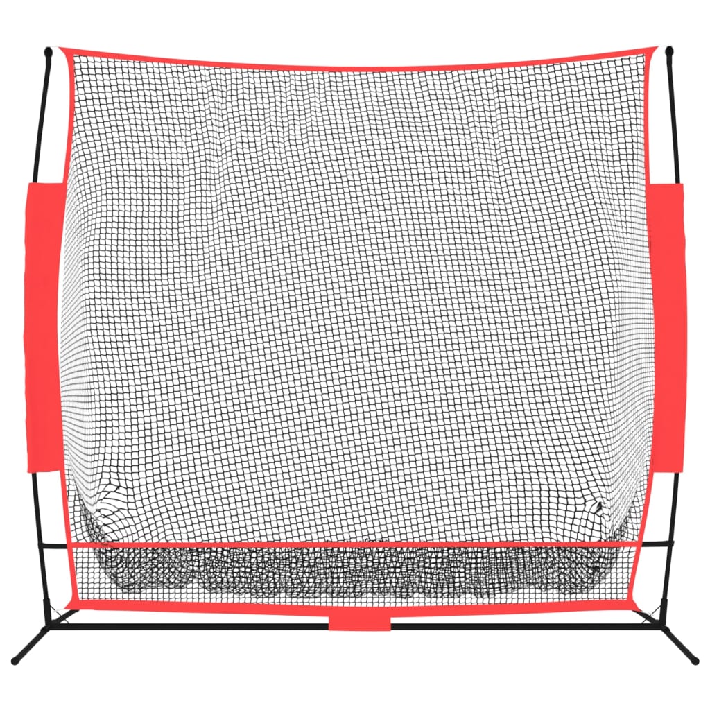 Vidaxl Baseball Net tragbar 215x107x216 cm Polyester schwarz und rot