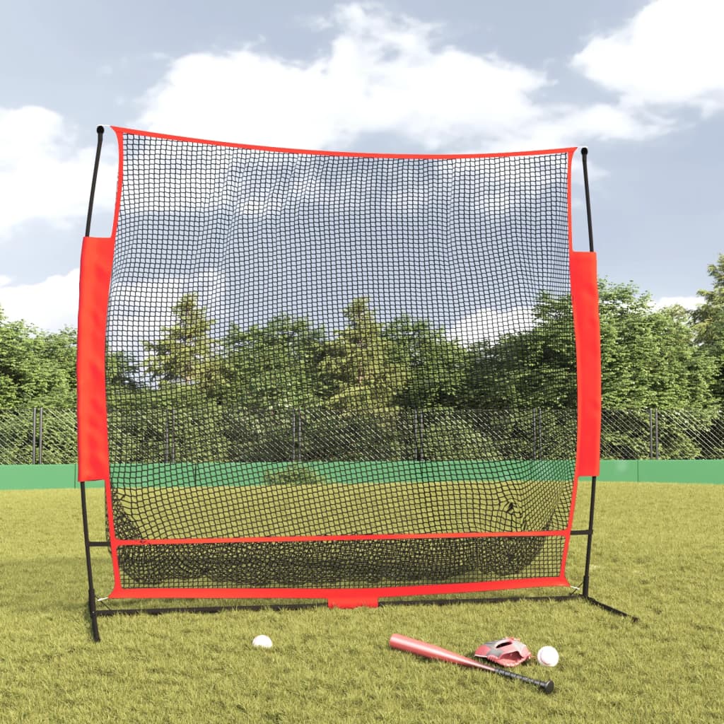 Vidaxl Baseball Net tragbar 215x107x216 cm Polyester schwarz und rot