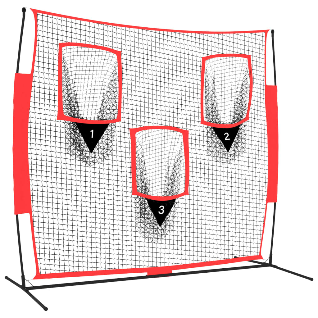Vidaxl Baseball Net tragbar 183x105x183 cm Polyester schwarz und rot